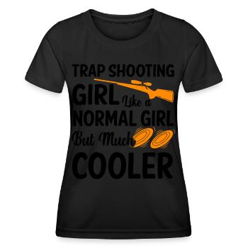 Trapschießen - Frauen Funktions-T-Shirt - Schwarz - Vorne - AI Model Female 172 light (172cm)