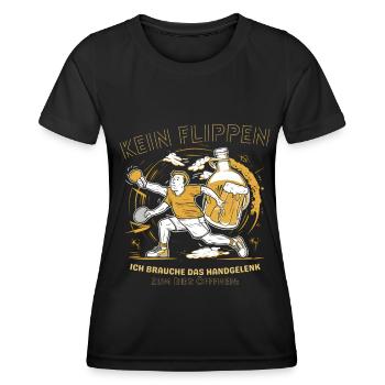Handgelenk schonen | Bier - Frauen Funktions-T-Shirt - Schwarz - Vorne - AI Model Female 172 light (172cm)