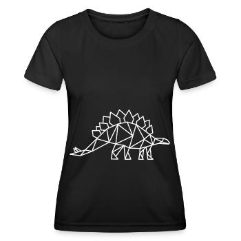 Stegosaurus Géométrie Dino - T-shirt sport Femme - noir - Devant - AI Model Female 172 light (172cm)