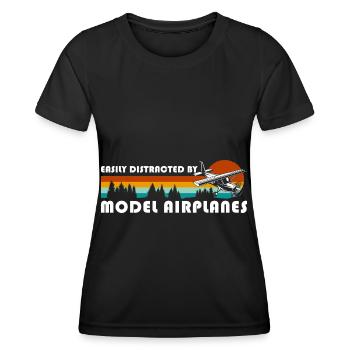 Maquette d’aéromodélisme - T-shirt sport Femme - noir - Devant - AI Model Female 172 light (172cm)