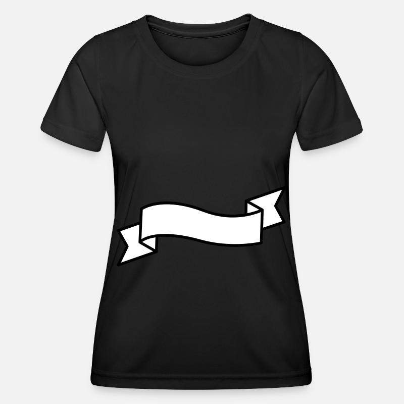 White Ribbon Banner - Women's Functional T-Shirt - black