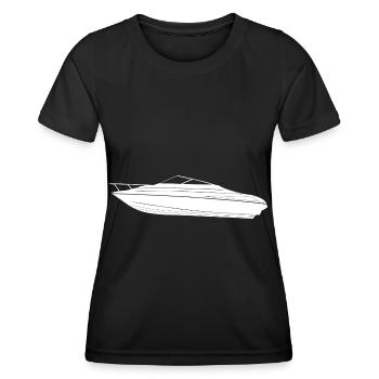 Boot Regatta . Motorboot Motoryacht . Yacht Segeln - Frauen Funktions-T-Shirt - Schwarz - Vorne - AI Model Female 172 light (172cm)