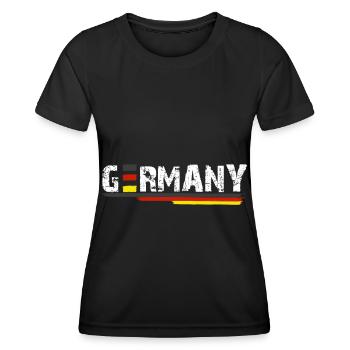 Germany Flagge - Frauen Funktions-T-Shirt - Schwarz - Vorne - AI Model Female 172 light (172cm)