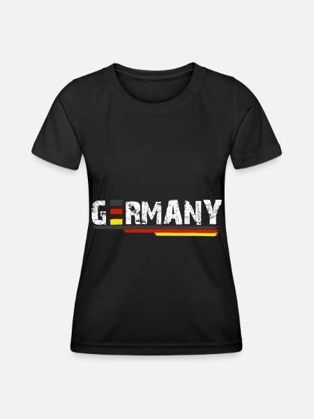 Germany Flagge - Frauen Funktions-T-Shirt - Schwarz