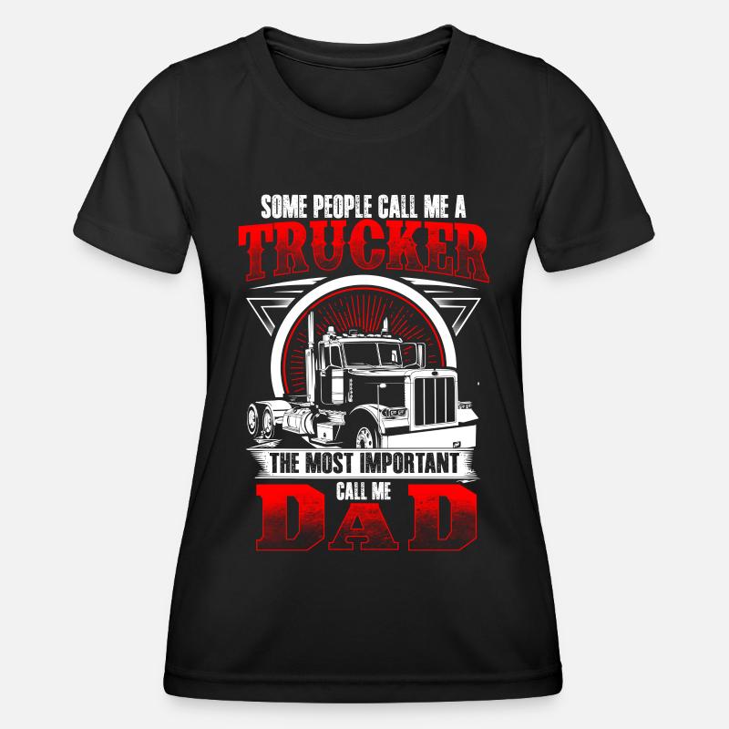 Trucker Dad - EN - Women's Functional T-Shirt - black