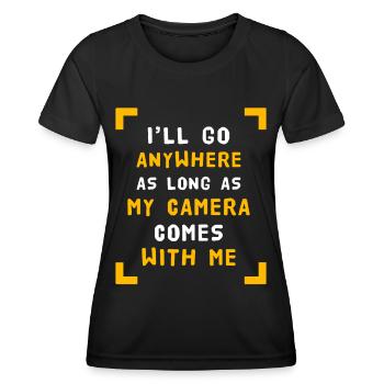 Fotograph Kamera Fotografie Kameramann Geschenk - Frauen Funktions-T-Shirt - Schwarz - Vorne - AI Model Female 172 light (172cm)
