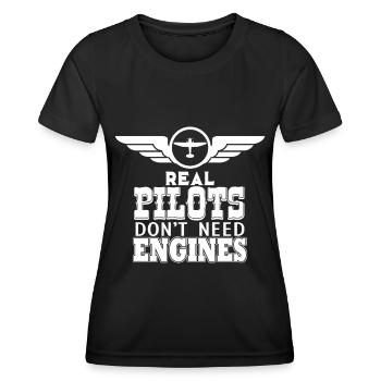Pilot Glider Glider Gift Airplane - Women's Functional T-Shirt - black - Front - AI Model Female 172 light (172cm)