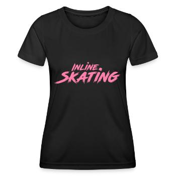 Fahrerin Rollschuh Skater Inliner Inline Skaterin - Frauen Funktions-T-Shirt - Schwarz - Vorne - AI Model Female 172 light (172cm)