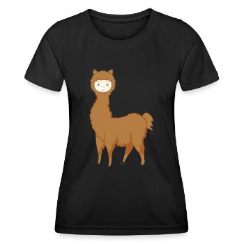 Lama Alpagas Mignon Mignon Mignon Mignon Lamafan - T-shirt sport Femme - noir - Devant - AI Model Female 172 light (172cm)