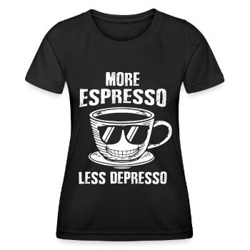 Espresso - Frauen Funktions-T-Shirt - Schwarz - Vorne - AI Model Female 172 light (172cm)