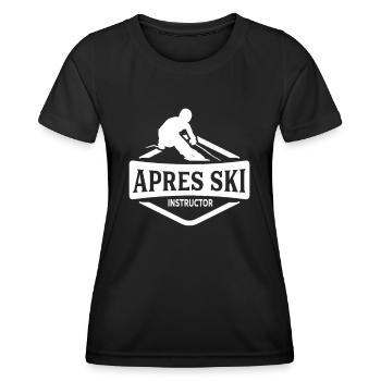 Fête Ski vacances Apres Ski Professeur ski moniteur skier - T-shirt sport Femme - noir - Devant - AI Model Female 172 light (172cm)