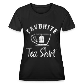 Tee - Frauen Funktions-T-Shirt - Schwarz - Vorne - AI Model Female 172 light (172cm)