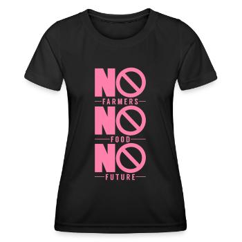Demo Landwirtin Protest Bäuerin Bauernprotest - Frauen Funktions-T-Shirt - Schwarz - Vorne - AI Model Female 172 light (172cm)