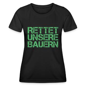 Landwirt Bauer Bauernprotest Protest Demonstration - Frauen Funktions-T-Shirt - Schwarz - Vorne - AI Model Female 172 light (172cm)