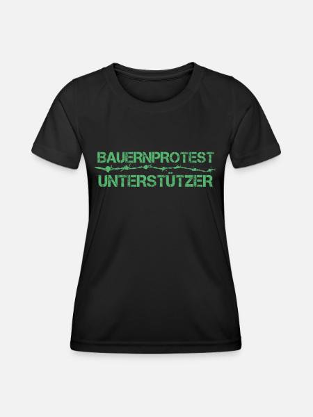 Farmer farmer protest protest demonstration - Women's Functional T-Shirt - black