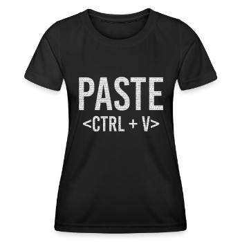 Copy And Paste IT Informatik STRG + V - Frauen Funktions-T-Shirt - Schwarz - Vorne - AI Model Female 172 light (172cm)