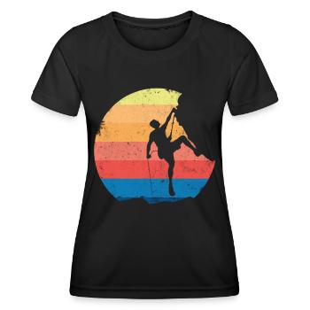 Free climbing Climbing Mountaineering Climbers - Women's Functional T-Shirt - black - Front - AI Model Female 172 light (172cm)