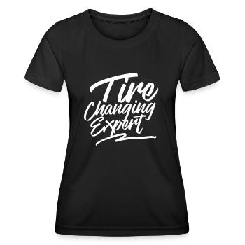 Expert en changement de pneus - T-shirt sport Femme - noir - Devant - AI Model Female 172 light (172cm)