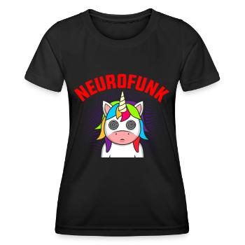 Neurofunk DnB Drumm & Bass Dubstep Festival Rave - T-shirt sport Femme - noir - Devant - AI Model Female 172 light (172cm)