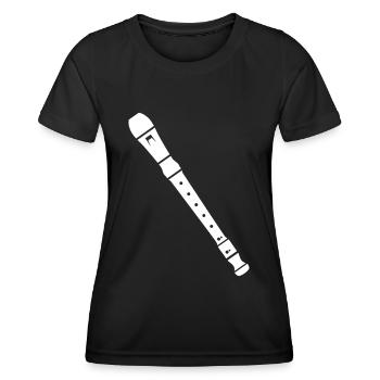 flûte - T-shirt sport Femme - noir - Devant - AI Model Female 172 light (172cm)