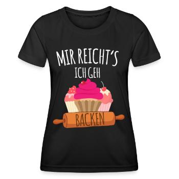 Mir reicht's ich geh backen - Bäcker Bäckerei - Frauen Funktions-T-Shirt - Schwarz - Vorne - AI Model Female 172 light (172cm)