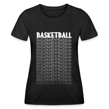 Police de sport de basket-ball de basket-ball - T-shirt sport Femme - noir - Devant - AI Model Female 172 light (172cm)