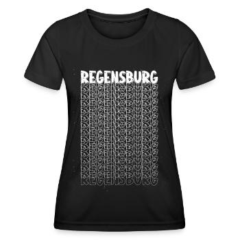 Regensburg Allemagne City Font Skyline - T-shirt sport Femme - noir - Devant - AI Model Female 172 light (172cm)