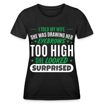 Ehemann Ehefrau Witz Papa Witz - Frauen Funktions-T-Shirt - Schwarz - Vorne - AI Model Female 172 light (172cm)