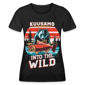 Kuusamo Finland Into The Wild #7 - Women's Functional T-Shirt - black - Front - AI Model Female 172 light (172cm)