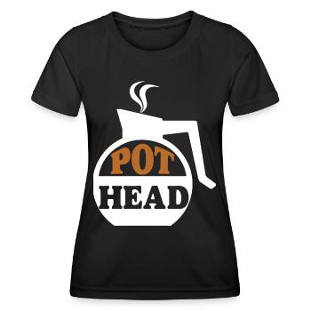 Pot head Coffee - Kaffee Geschenke - Frauen Funktions-T-Shirt - Schwarz - Vorne - AI Model Female 172 light (172cm)