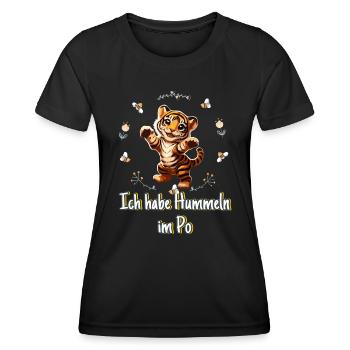 Hummeln im Po Tiger - Frauen Funktions-T-Shirt - Schwarz - Vorne - AI Model Female 172 light (172cm)