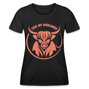 Meine Highlands Rinder ich liebe Highlands - Frauen Funktions-T-Shirt - Schwarz - Vorne - AI Model Female 172 light (172cm)