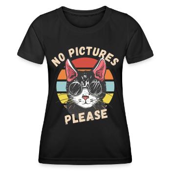Pas de photos s’il vous plaît - T-shirt sport Femme - noir - Devant - AI Model Female 172 light (172cm)
