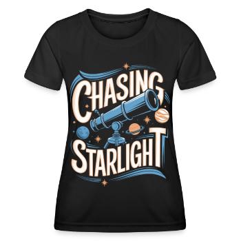 Télescope Astronomie Astrophotographie - T-shirt sport Femme - noir - Devant - AI Model Female 172 light (172cm)