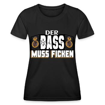 Techno der Bass muss ficken - Frauen Funktions-T-Shirt - Schwarz - Vorne - AI Model Female 172 light (172cm)