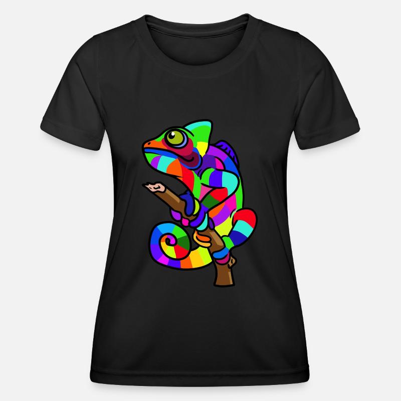 Gecko reptile chameleon - Women's Functional T-Shirt - black