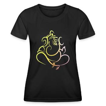 Dieu éléphant indien Ganesh - T-shirt sport Femme - noir - Devant - AI Model Female 172 light (172cm)