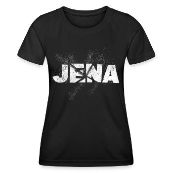 Jena Allemagne City Font Grunge Splash - T-shirt sport Femme - noir - Devant - AI Model Female 172 light (172cm)