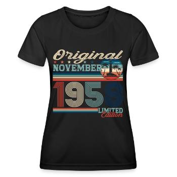 Original novembre 1958 64e anniversaire cadeau - T-shirt sport Femme - noir - Devant - AI Model Female 172 light (172cm)