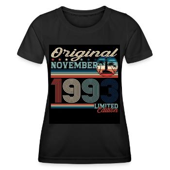 Original November 1993 29th Birthday Gift - Women's Functional T-Shirt - black - Front - AI Model Female 172 light (172cm)