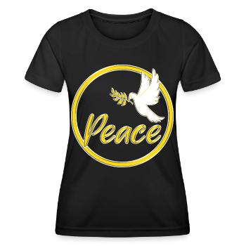 Peace Dove of Peace Peace Sign Statement - Women's Functional T-Shirt - black - Front - AI Model Female 172 light (172cm)