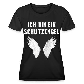 Ich bin ein Schutzengel mit Flügeln ein Engel - Frauen Funktions-T-Shirt - Schwarz - Vorne - AI Model Female 172 light (172cm)