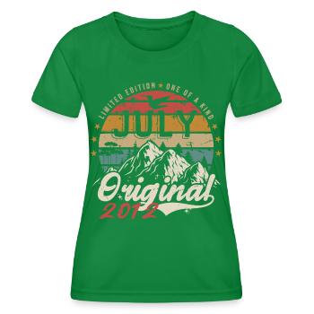 Juillet 2012 | Original Anniversaire Juillet 2012 - T-shirt sport Femme - vert - Devant - AI Model Female 172 dark (172cm)