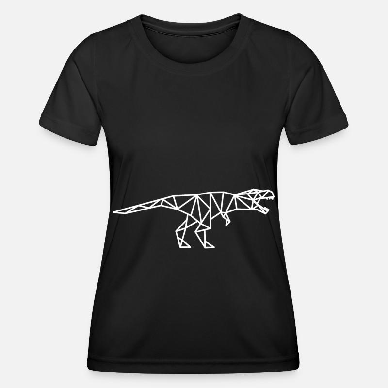 T Rex Geometric Lines - Women's Functional T-Shirt - black