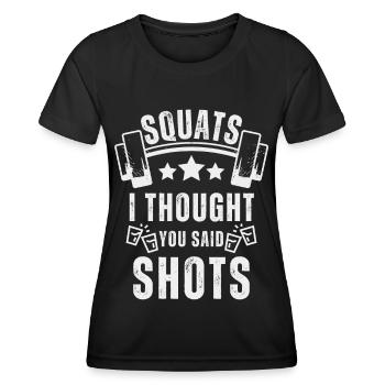 Kraftsport Fitness shots squats for shots - Frauen Funktions-T-Shirt - Schwarz - Vorne - AI Model Female 172 light (172cm)
