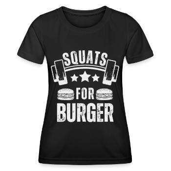 Burger Kraftsport Gewichtheben Fitness Burger - Frauen Funktions-T-Shirt - Schwarz - Vorne - AI Model Female 172 light (172cm)