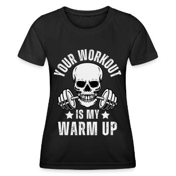Kraftsport Fitness Gewichte heben Totenkopf - Frauen Funktions-T-Shirt - Schwarz - Vorne - AI Model Female 172 light (172cm)