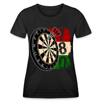 Darts Classics - 180 - Dartfan - Joueur de fléchettes - T-shirt sport Femme - noir - Devant - AI Model Female 172 light (172cm)