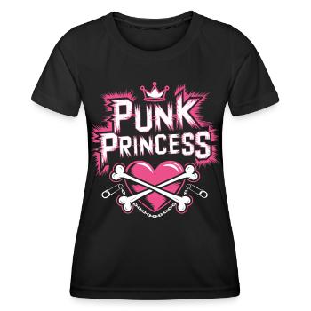 Punk Frau Prinzessin Rocker Punk - Frauen Funktions-T-Shirt - Schwarz - Vorne - AI Model Female 172 light (172cm)