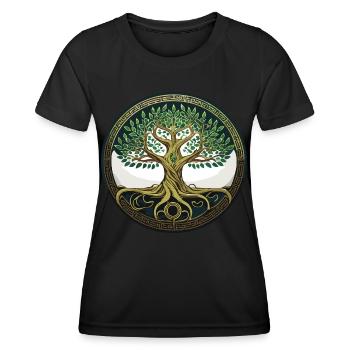 Baum des Lebens Wikinger Midgard Thor Walhalla - Frauen Funktions-T-Shirt - Schwarz - Vorne - AI Model Female 172 light (172cm)